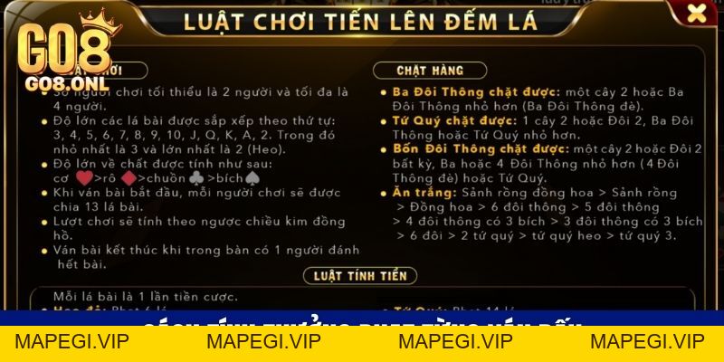 Tiến Lên Đếm Lá - Bí Quyết Về Nhất Thần Tốc Từ Go8 - MAPEGI